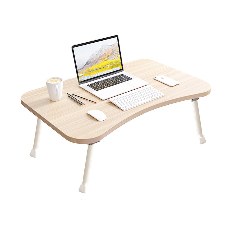 Portable Bed Table Mdf Aluminum 60x40x28cm Foldable Adjustable Beige Laptop
