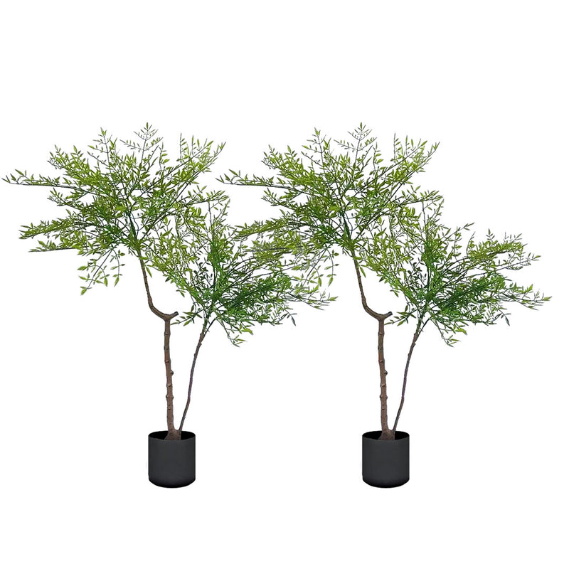 2X 120cm Nandina Heavenly Bamboo Artificial Plant Polyurethane Plastic Green