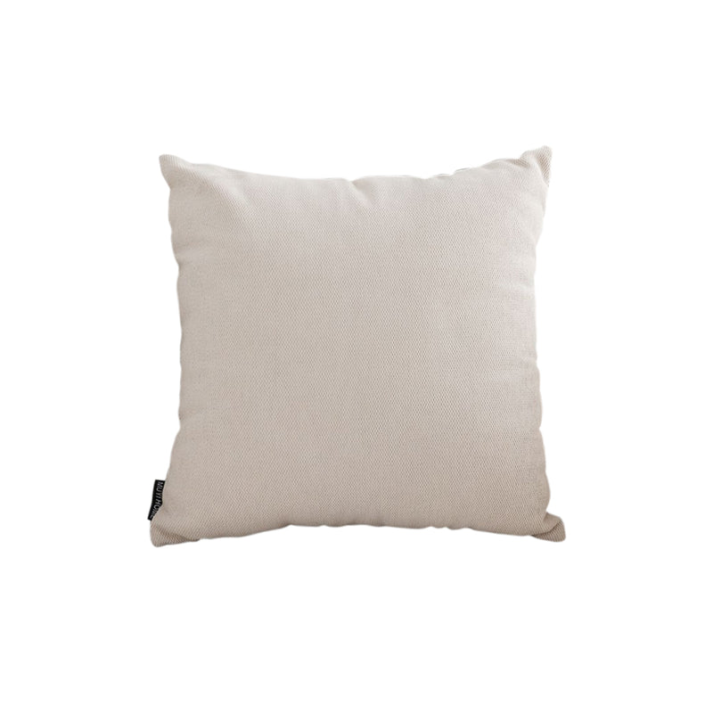 Plush Velvet Throw Pillow Polyester Cotton 45cm Square 15cm Thick Ivory