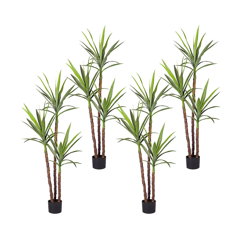 4X 150cm Artificial Yucca Tree Green Polyethylene Indoor Home Office Decor