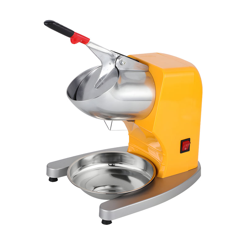 Commercial Grade Stainless Steel Electric Ice Shaver Machine 300W 65kg Hr Yellow