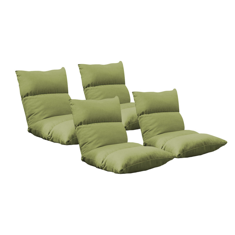 4X Adjustable Floor Recliner Lounge Sofa Chair Linen Fabric Yellow Green