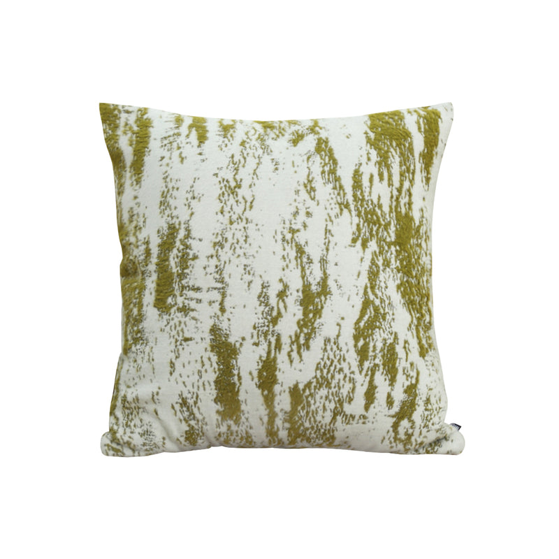 Throw Pillow 50x50x18cm Plush Polyester Cotton Blend Thick White Olive Green