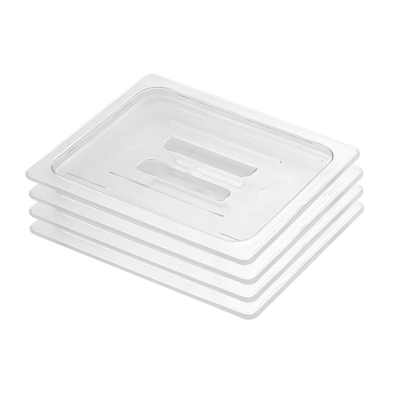 Clear Gastronorm 1/2 GN Polycarbonate Tray Top Lid Set of 4 Transparent