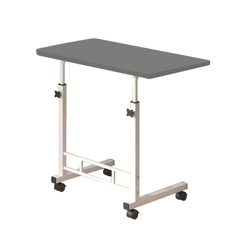 40x80cm Gray Movable Bedside Desk Student Computer Table With Wheels
