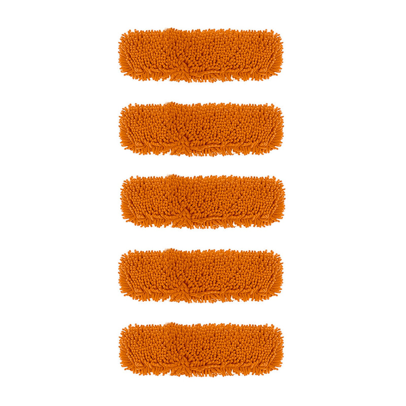 5X Orange Microfiber 50x12 Flat Mop Pads Rotating Dust Remover Floor Cleaning