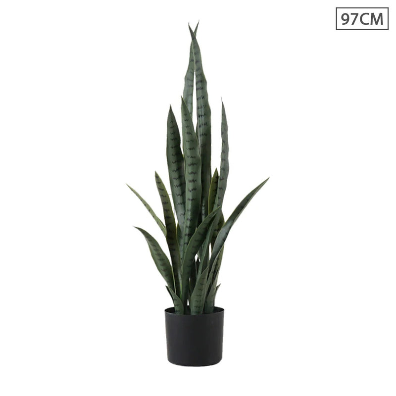 97cm Snake Sansevieria Artificial Plant with Planter Green Home Office Decor