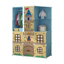 10 Cubes Portable Wardrobe Blue Castle Print Foldable Modular Storage Closet
