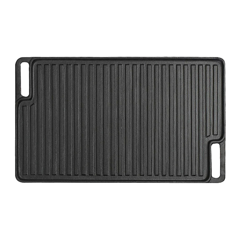 45cm Rectangular Cast Iron BBQ Grill Tray Nonstick Black Cooking Pan Camping