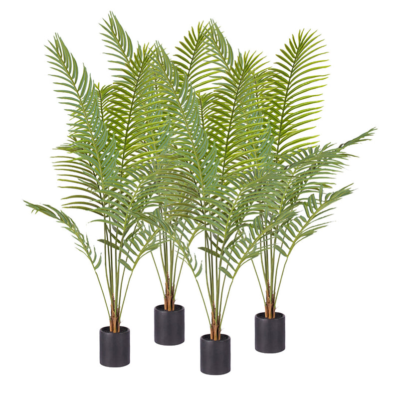 4X 180cm Green Artificial Areca Palm Tree Indoor Cement Filled Pot Realistic