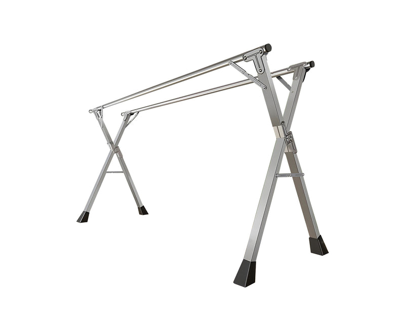 1.6m Portable Foldable Clothes Drying Rack Stainless Steel X Frame 40kg Silver