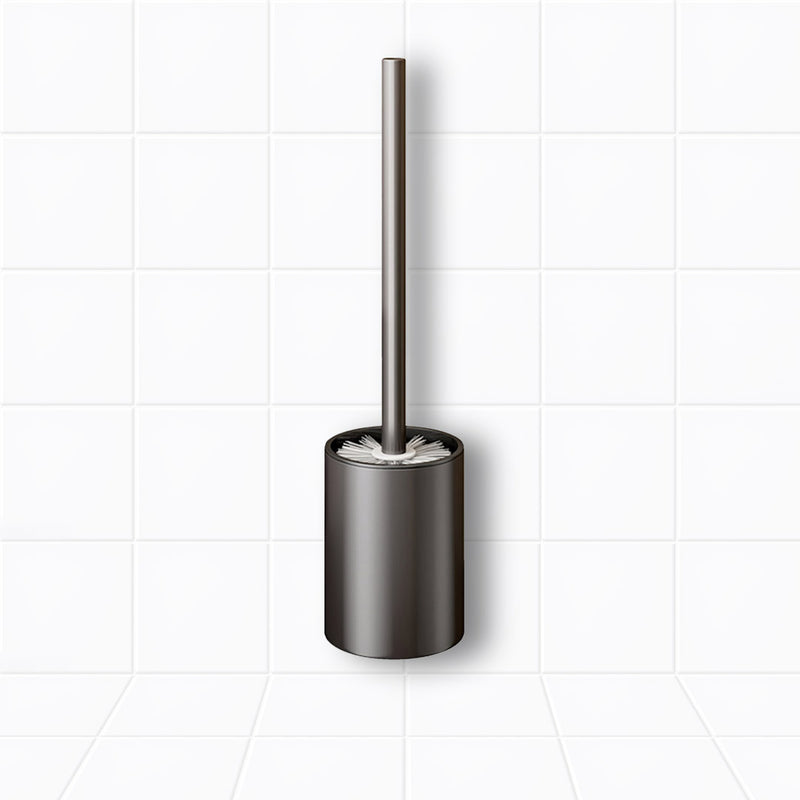 Wall Mounted Toilet Brush Aluminum 27cm Rust Resistant Dark Grey Holder