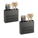 2X Wall Mounted Aluminum Kitchen Utensil Rack Storage Organizer Space Saving