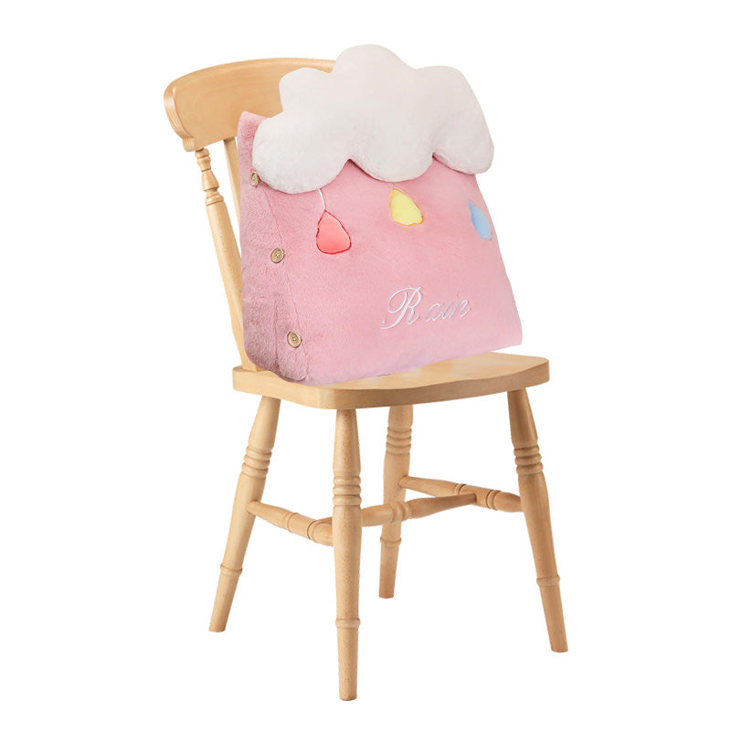Pink Rain Cloud Cushion Soft Lumbar Wedge Pillow Plush Home Decor 45x25x50cm