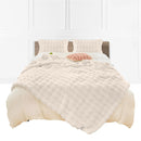 White Throw Blanket 150x200cm Double Layer Rabbit Fur Soft Cozy Home Decor