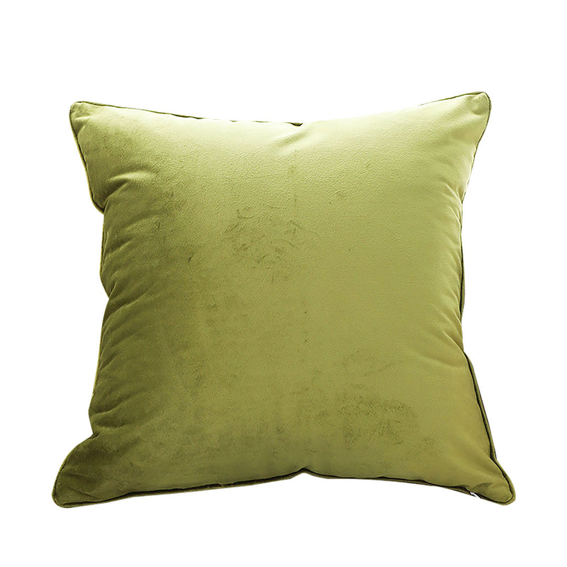 Square Throw Pillow Velvet Polyester Cotton 45cm Plush Green