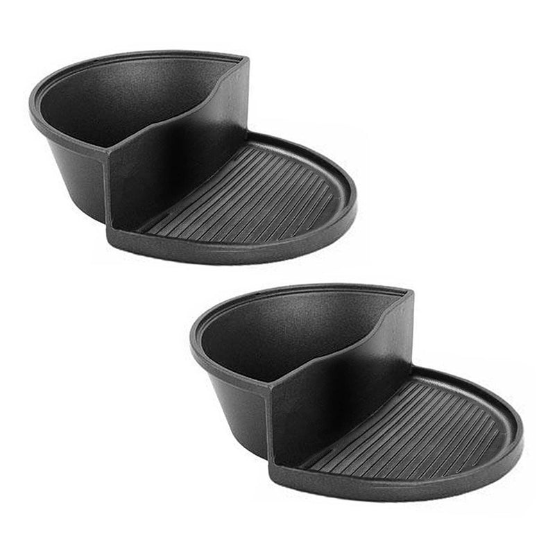 2X Cast Iron Ribbed Fry Pan Skillet Griddle Hot Pot BBQ Non-Stick Black