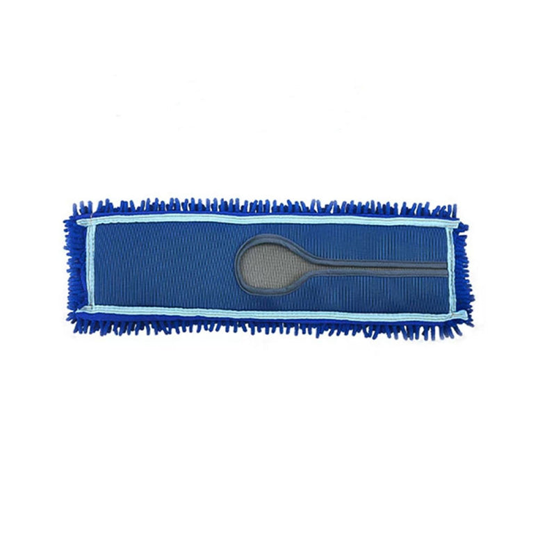 100x22 Blue Microfiber Flat Mop Cloth Cover Stainless Steel Pvc Handle