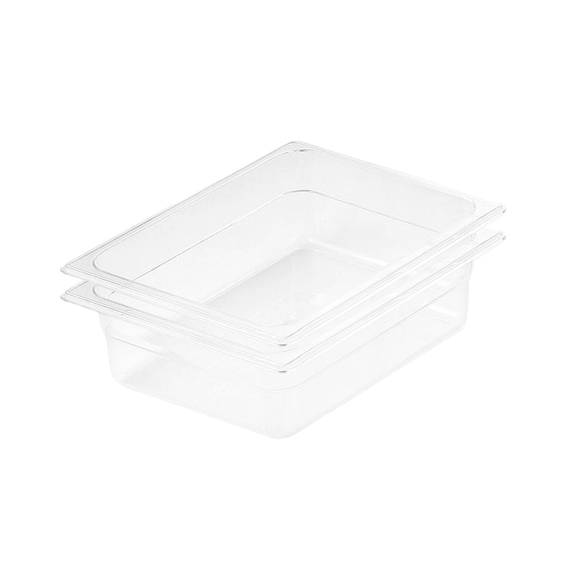 Clear Polycarbonate Gastronorm GN 1/2 Food Tray 150mm Set of 2 Dishwasher Safe