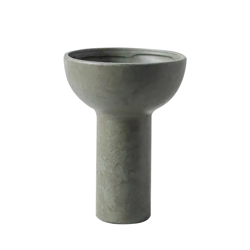 Minimalist Nordic Ceramic Vase 15x19.5cm Versatile Fruit Bowl Gray