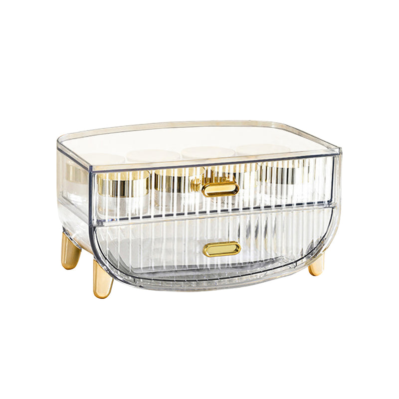2 Tier Transparent Cosmetic Storage Holder Makeup Skincare Jewelry Organizer