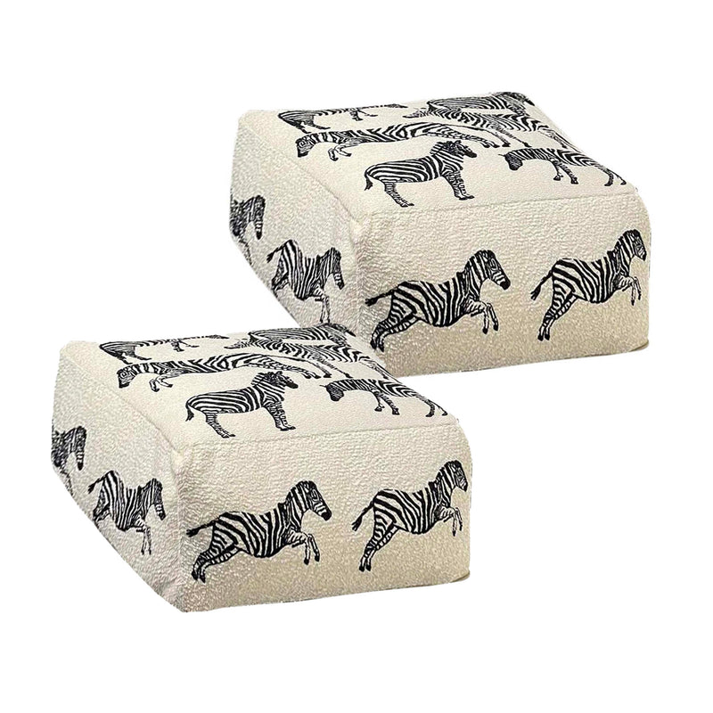 2X 48x48x25cm Polyester Fiber Pouf Cushion EPP Particle Inserts Multicolor
