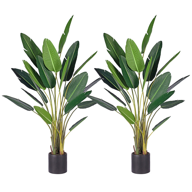 2X 245cm Artificial Giant Birds Of Paradise Tree Polyester Leaves Green Pot