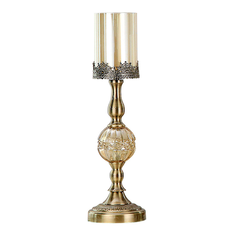 1X Glass And Metal Candle Holder 47cm Tall 13cm Width Wedding Centerpiece