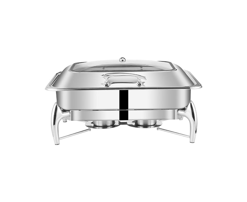 Stainless Steel Rectangular Chafing Dish 9L 58x45x21cm Buffet With Lid Silver