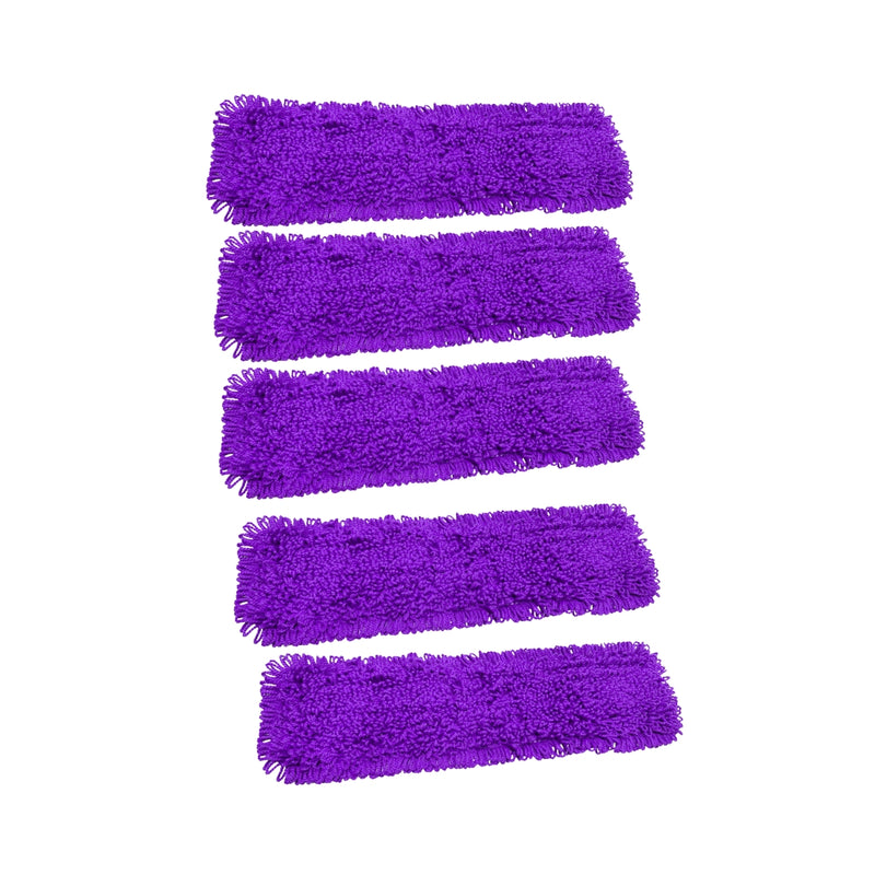5X Flat Mop Microfiber Cloth Covers 90x22cm Purple