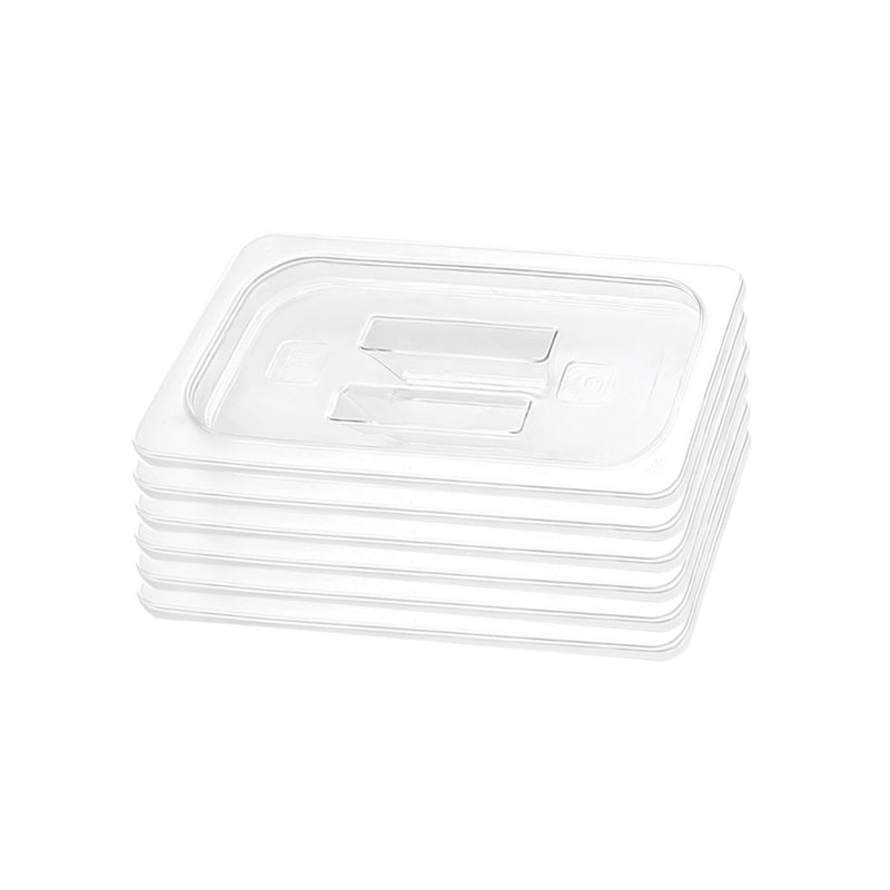 Polycarbonate Gastronorm 1/3 GN Lid Food Tray Cover Transparent Set of 6