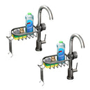 2X Dark Grey Aluminum Kitchen Sink Organizer Soap Sponge Caddy Space Saver