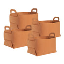 4X Medium Foldable Felt Storage Bag Coffee With Handles Home Office Organizer