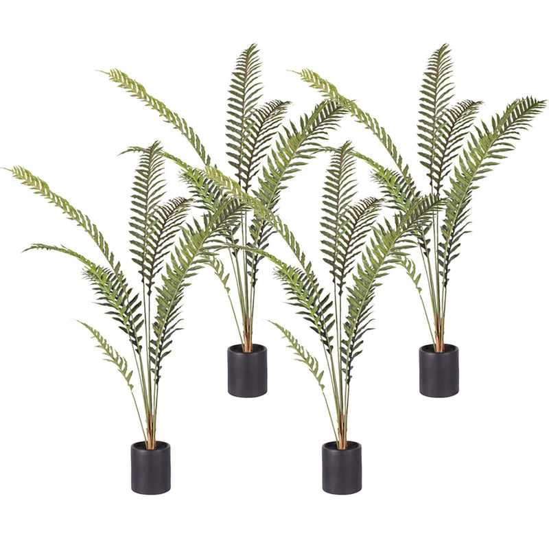 4X 180cm Artificial Hares Foot Fern Polyethylene Tree Green Indoor With Pot