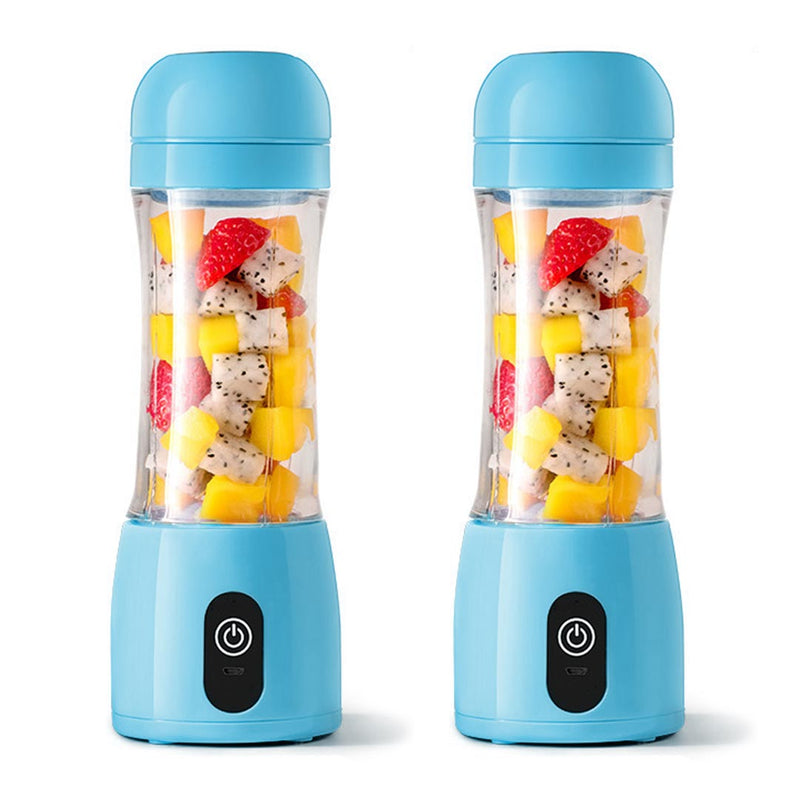 2X 380ml Portable Usb Rechargeable Handheld Juicer Blender Food Grade Blue