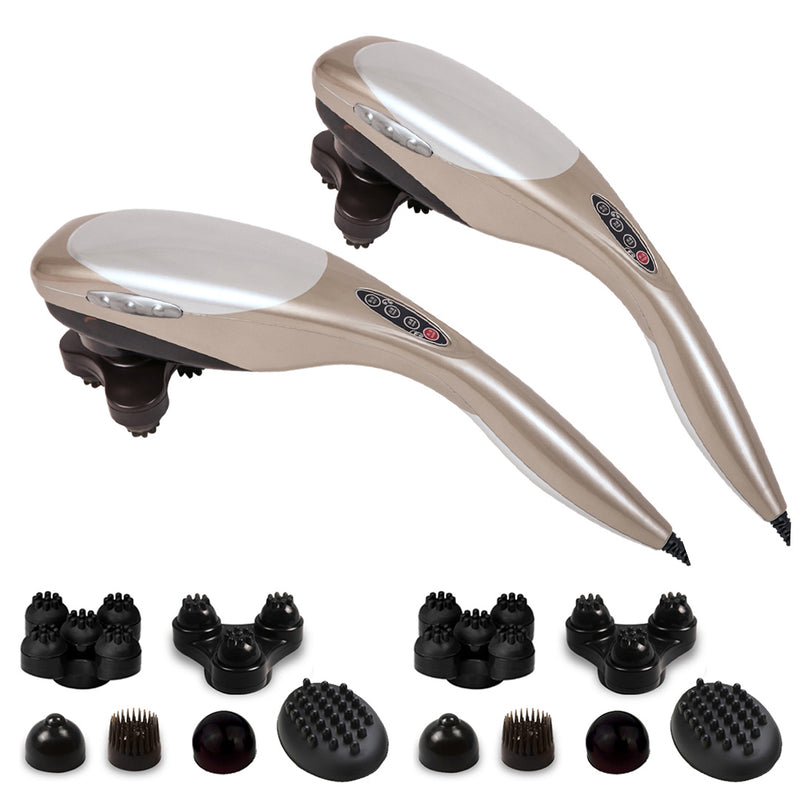 2X Handheld Full Body Massager 6 Attachments Dual Speed Deep Tissue Lightweight