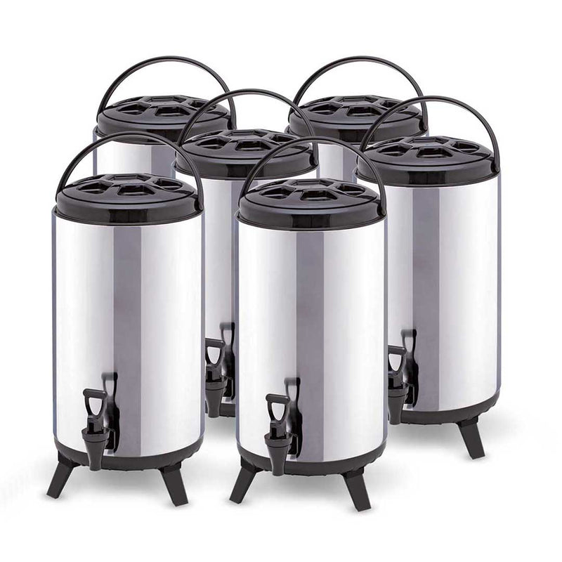 6X 8L Stainless Steel Insulated Beverage Dispenser Portable Tap