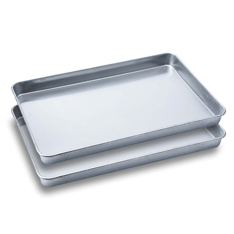 2X Aluminum Baking Pan 60x40x5cm Oven Tray Non Tarnish Durable Seamless