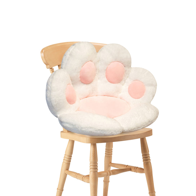 Paw Shape Cushion 70cm White Plush PP Cotton Back Support Pillow