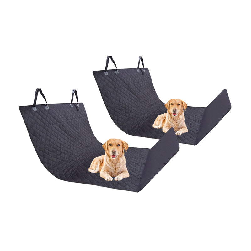 2X Premium Car Trunk Pet Mat Waterproof Non Slip Black Cloth 44x106x51x132cm
