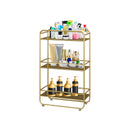 3 Tier Metal Bathroom Shelf 50x20x80cm Multifunctional Storage Rack Gold