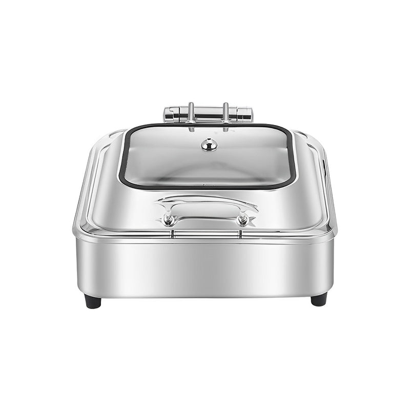 Square Stainless Steel Chafing Dish 6L Top Lid Silver 40x45x21cm Buffet
