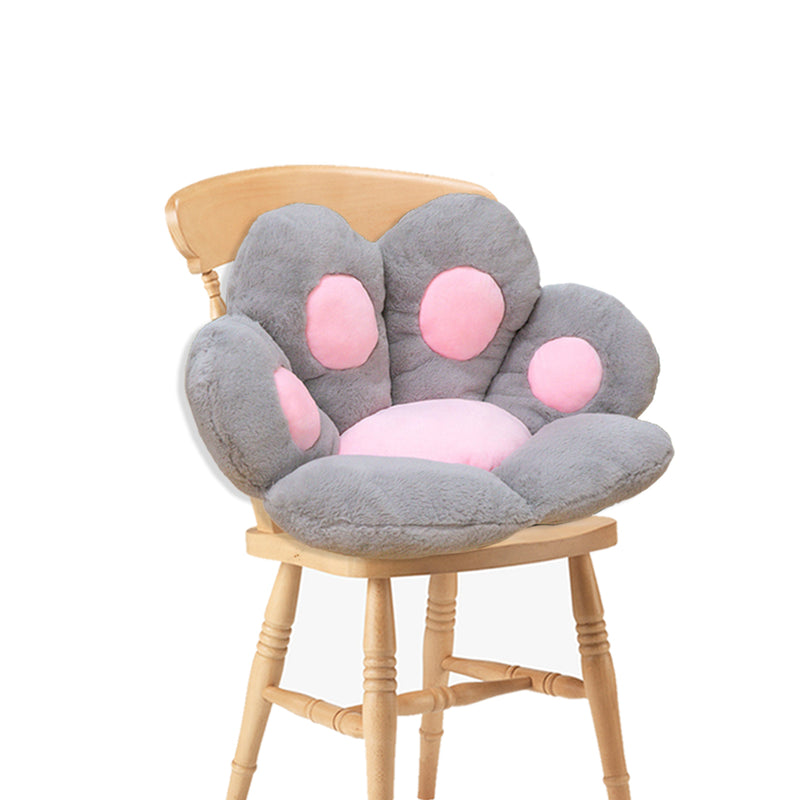 Grey Paw Shape Cushion Warm Plush Pillow Decor Sofa Backseat 80cmx70cmx20cm
