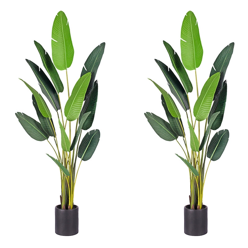 2X 220cm Artificial Birds Of Paradise Plant Polyester Polyurethane Green Pot