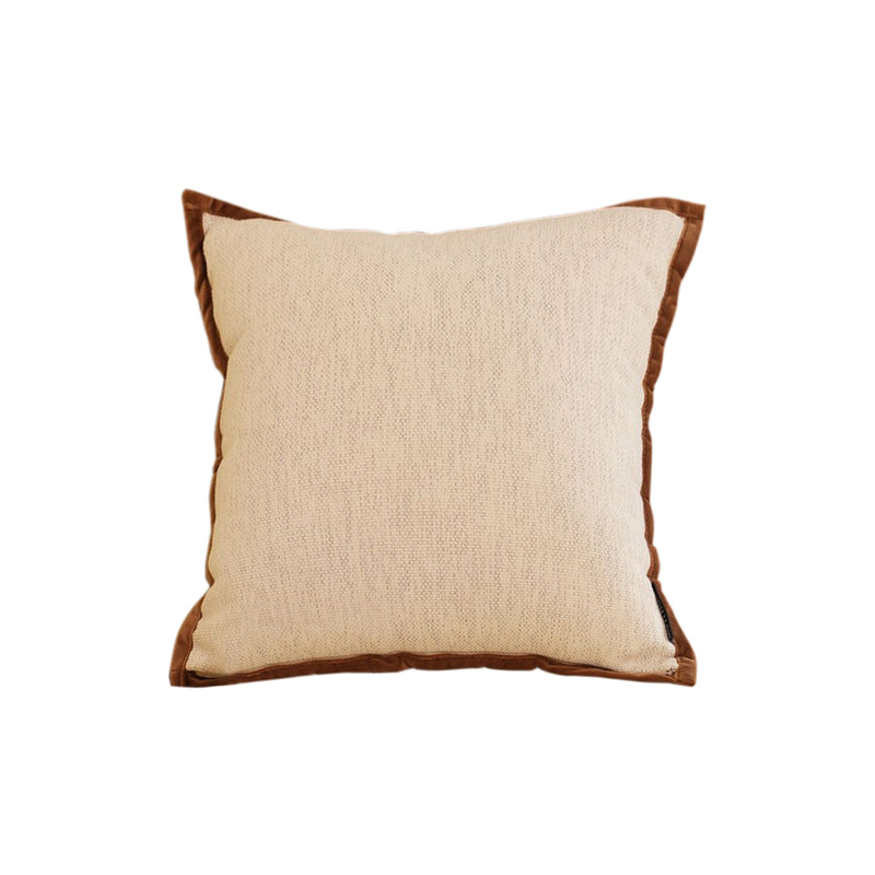 Decorative Square Velvet Throw Pillow 45x45cm Plush Polyester Cotton Off White