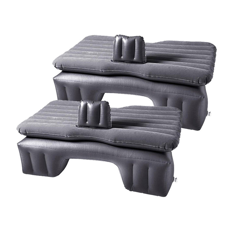 2X Inflatable Car Air Mattress 138x84x45cm Portable Grey
