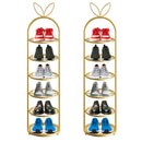 2X 6 Tier Gold Metal Shoe Organizer Space Saving Portable Storage Shelf