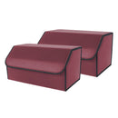 2X Large Leather Car Boot Organizer Collapsible Foldable Storage Box Red