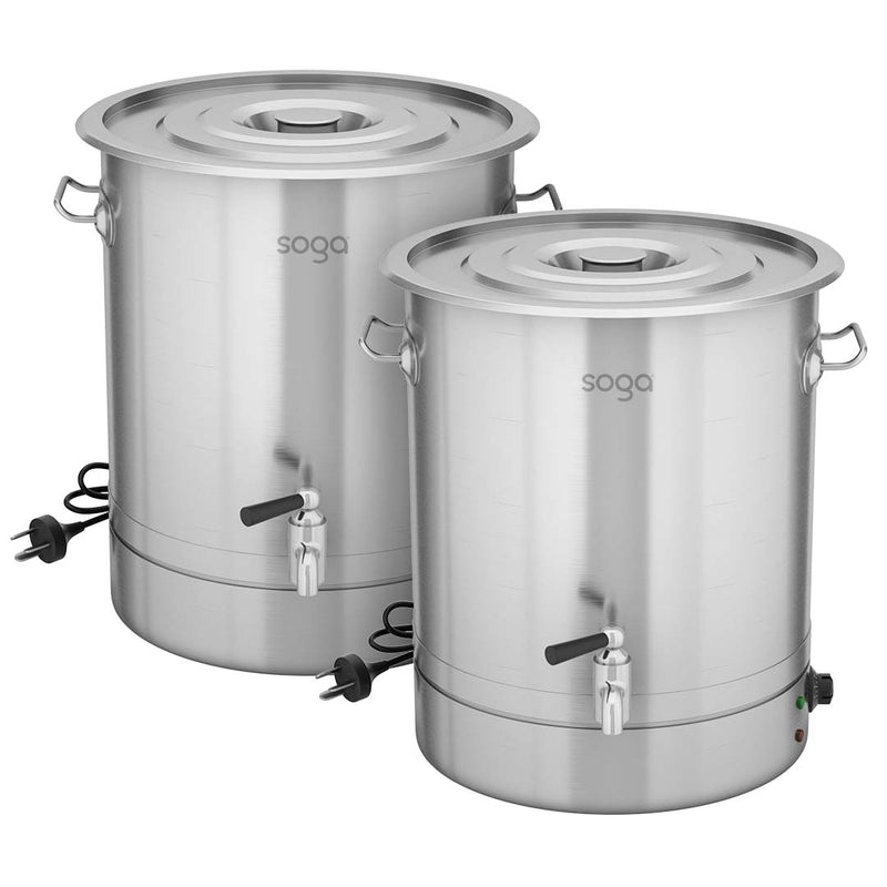 2X 33L Stainless Steel Electric Urn Commercial Water Boiler 2200W