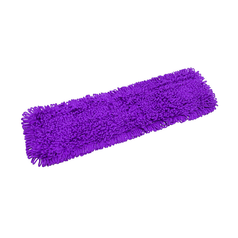 Purple Microfiber Flat Mop Cover 90x22cm Stainless Steel Pvc Handle